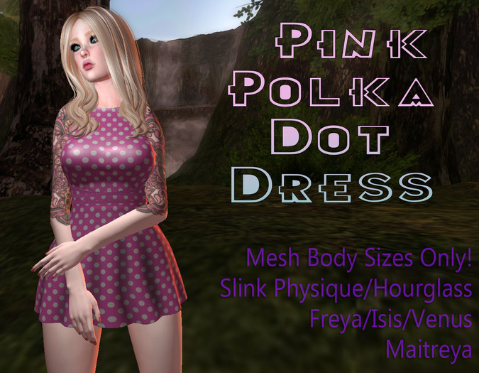 Leviosa Pink Polka Dot Dress - Physique Hourglass Maitreya Freya Venus Isis - Rockabilly