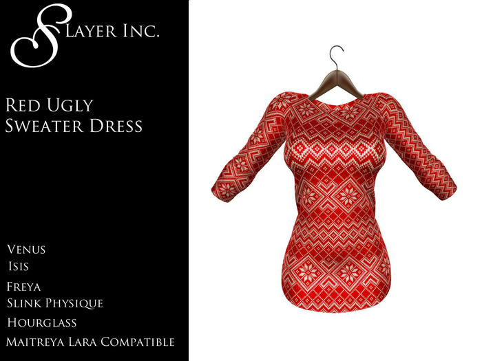 Red Ugly Sweater Dress  Packed