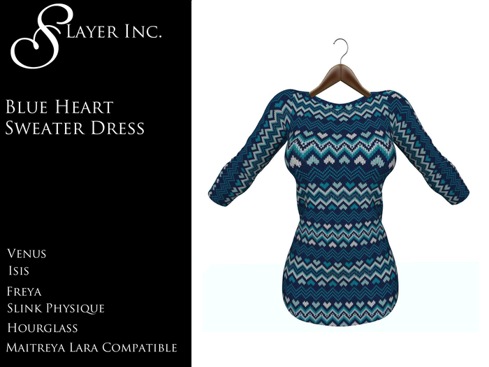 Blue Heart Sweater Dress Packed