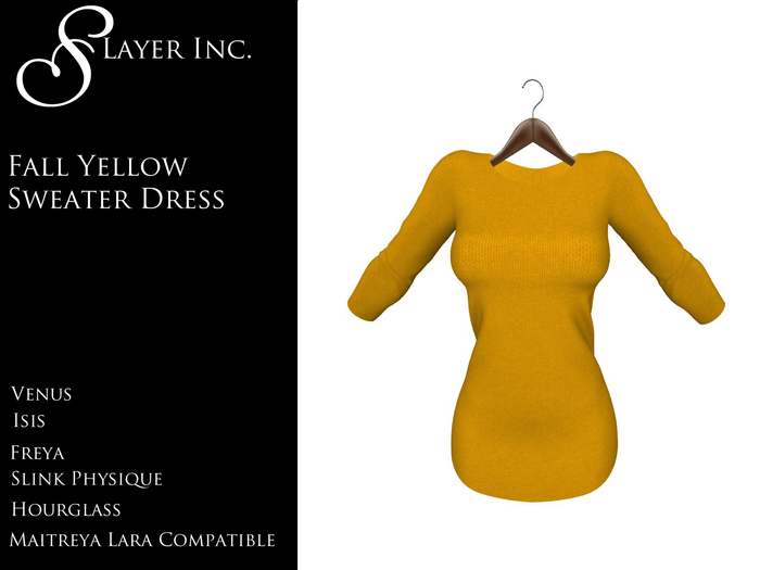 Fall Yellow Sweater Dress 