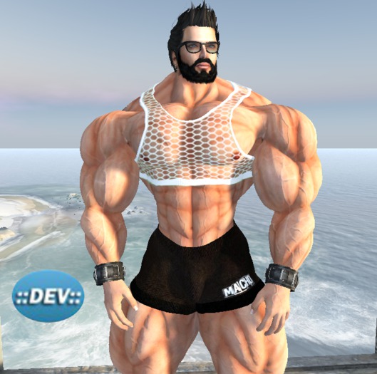 [D.Cavalieri] -  Mesh Short White Fishnet  Tank