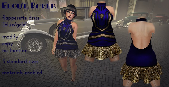 eloise baker - flapperette dress [blue/gold]