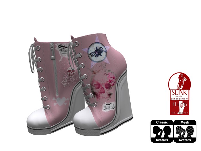 [ROF] Sneakers Female Pink Skull