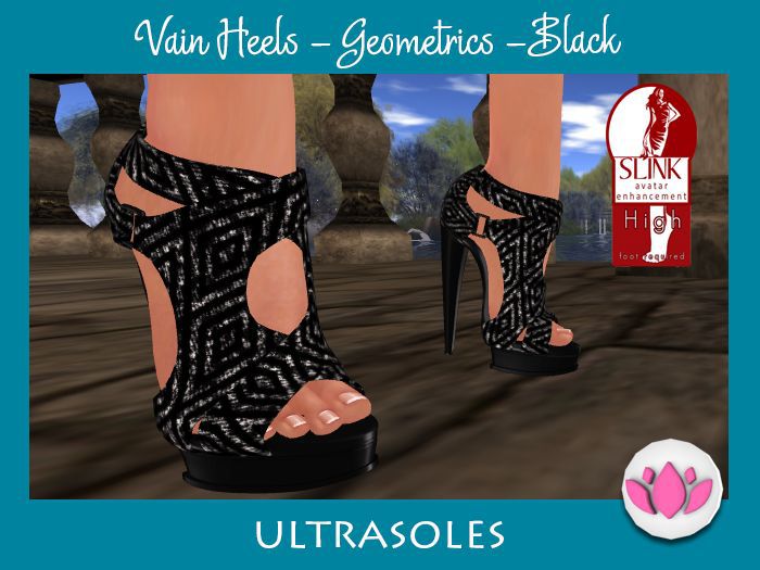 ~*US*~ Vain Heels - Geometrics - Black (Slink High/ Rigged)