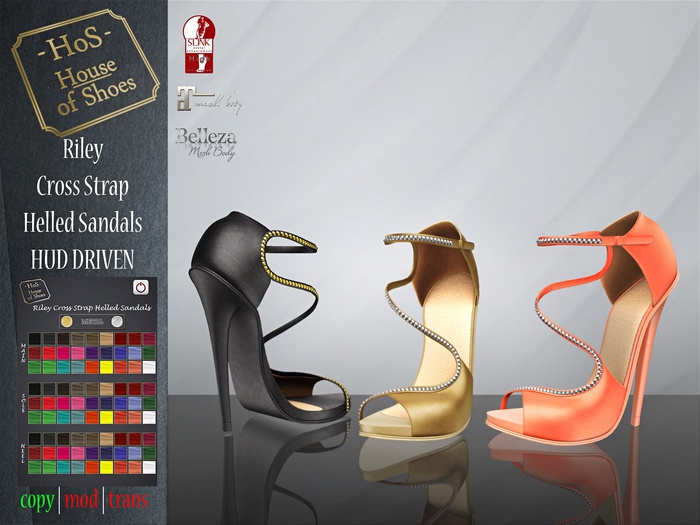 [HoS] Riley Cross Strap Helled Sandals