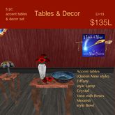 5 pc. accent tables & Decor set (crate)