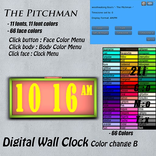 - The Pitchman - Digital Wall Clock Color Change B