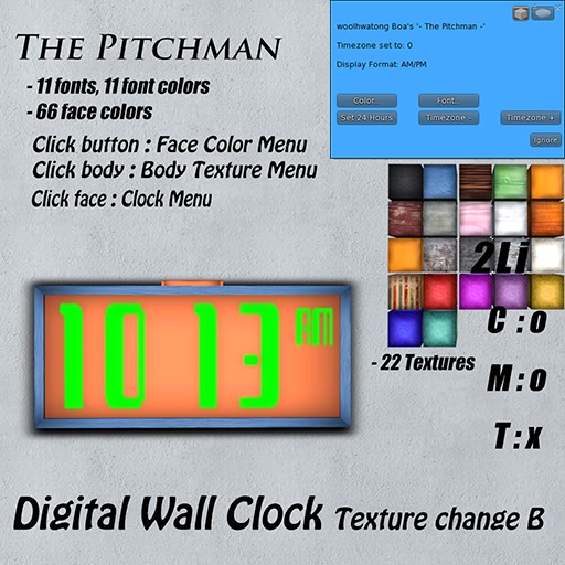 - The Pitchman - Digital Wall Clock Texture Change B