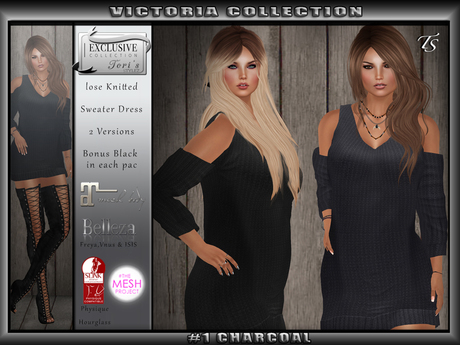 Second Life Marketplace - TS-X-Victoria-#1-Charcoal