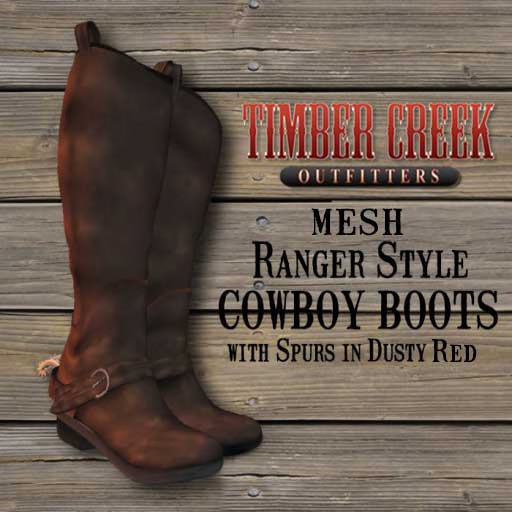 [Timber Creek] Ranger Cowboy Boots-Mesh-Dusty Red-Boxed
