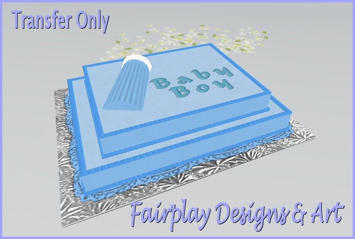 Deluxe Baby Boy Shower Cake