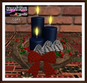 Christmas  - Centerpiece Blue Candles with Pine Cones