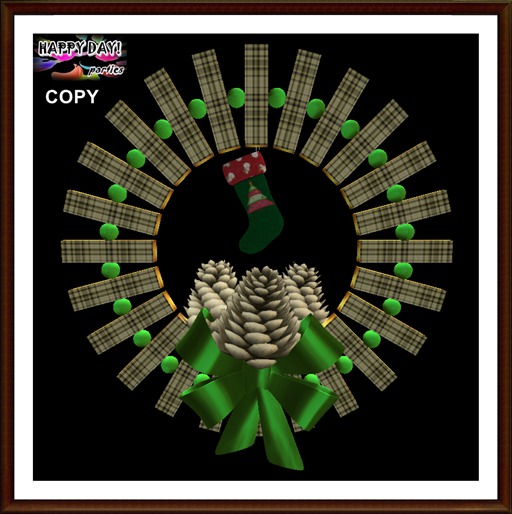 Christmas  - Wreath Green Stocking