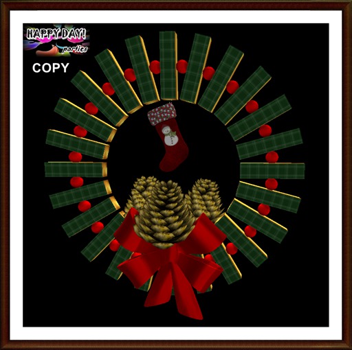 Christmas - Wreath Red Stocking 1