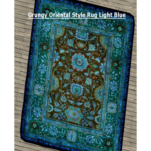 Grungy Oriental Style Rug Blue