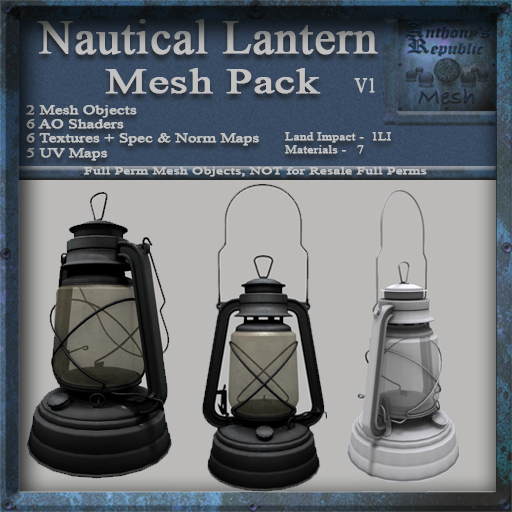Nautical Lantern V1 Mesh Kit, Antique Lamp,  Full Perms