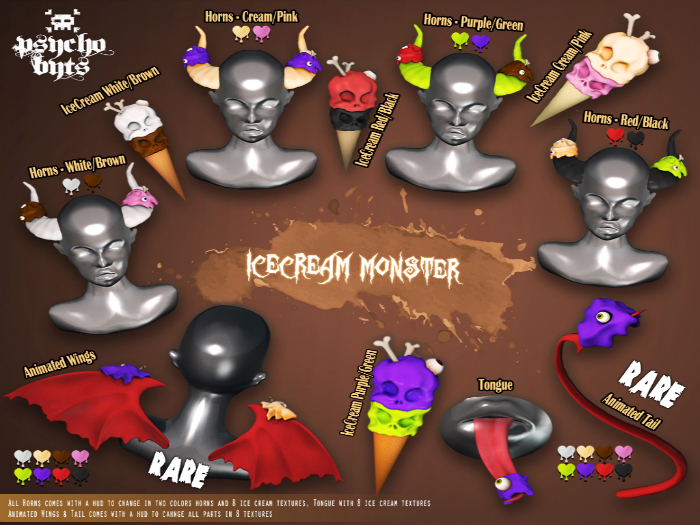 .{PSYCHO:Byts}. IceCream Monster - Wings - RARE