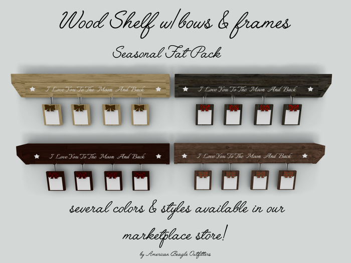 ABO - Shelf w/frames & bows holiday fat pack