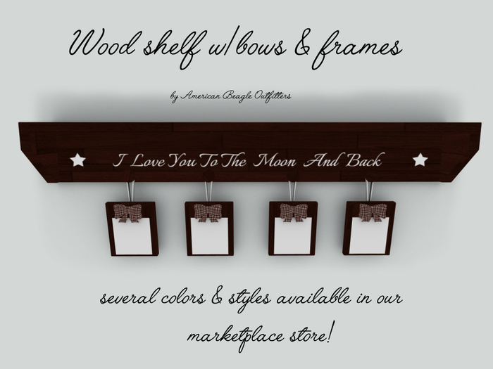 ABO - Shelf w/frames & bows cherry wood