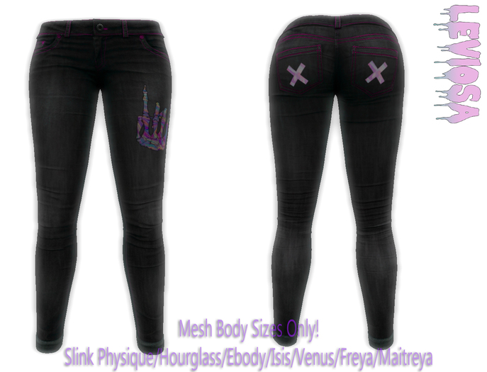 Leviosa Skeleton Rock Jeans - Hourglass - Physique - Belleza - Maitreya - Grunge - Pastel Goth