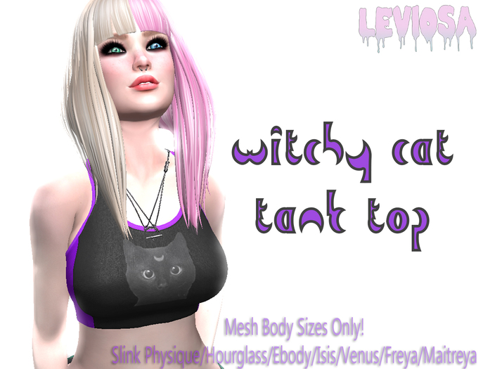 Leviosa Witchy Cat Tank- Hourglass - Physique - Maitreya - Venus - Isis - Freya - eBody