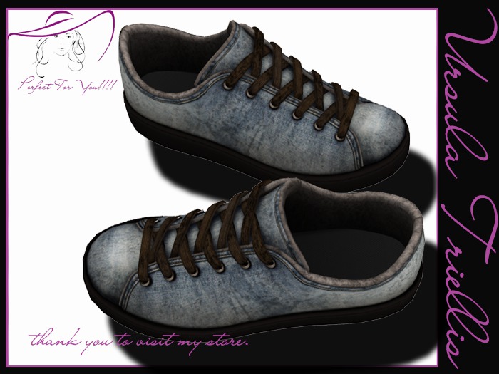0005314 Mesh Lady's Aged Denim Sneakers