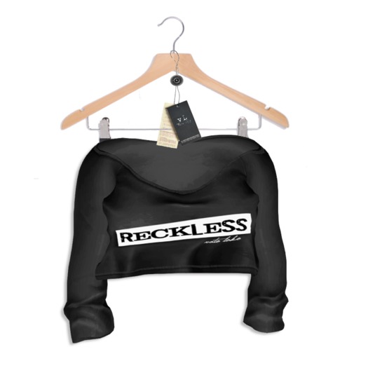[[Vato Loko]] Crop Tee (Female) - Reckless black * MESH* 