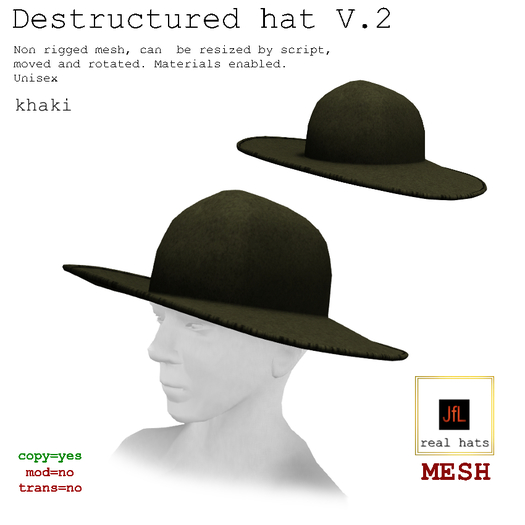 JfL Destructured hat V.2_ boxed_khaki