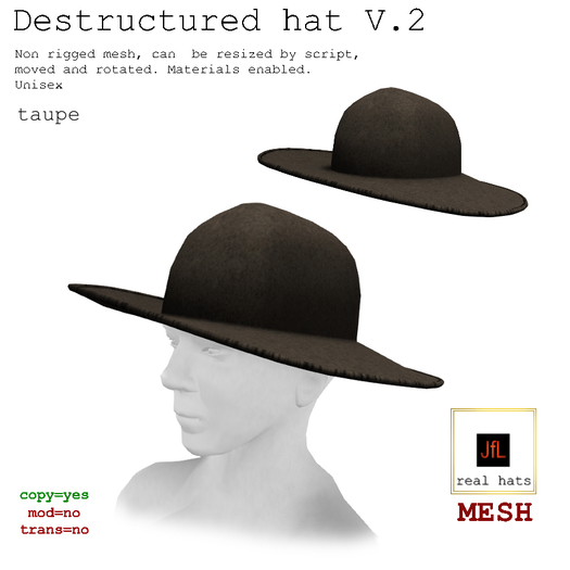 Destructured hat V.2_ boxed_taupe