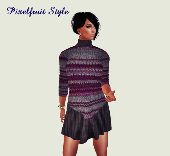 Knit turtle neck dress