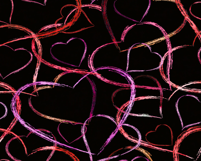 Black With Hearts Texture