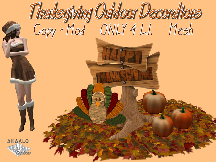 Thanksgiving Outdoor Decorations - Mesh - F