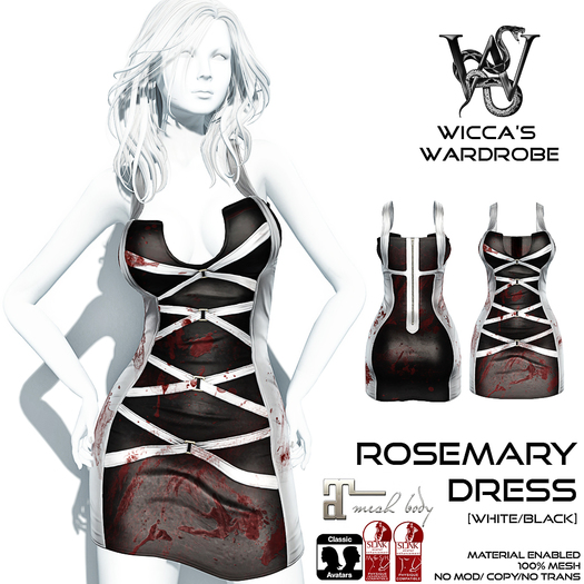 Wicca's Wardrobe - Rosemary [White/Black] [BOXED]