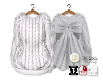 {amiable}Mesh Back Tulle-Bow Knit_WH