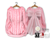 {amiable}Mesh Back Tulle-Bow Knit_PK