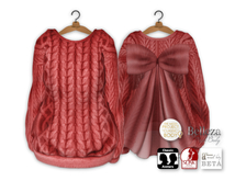 {amiable}Mesh Back Tulle-Bow Knit_RD