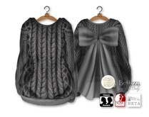 {amiable}Mesh Back Tulle-Bow Knit_BK