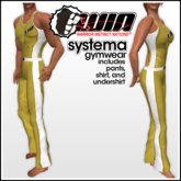 WIN Systema Gymwear, Gold with White Trim