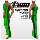 WIN Systema Gymwear, Green with Black Trim