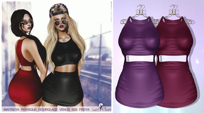 Luas Kendall Dress Purple & Pink - Fitted mesh