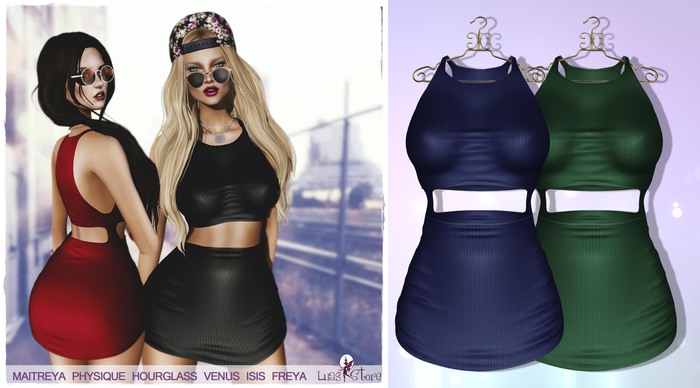 Luas Kendall Dress Blue & Green - Fitted mesh