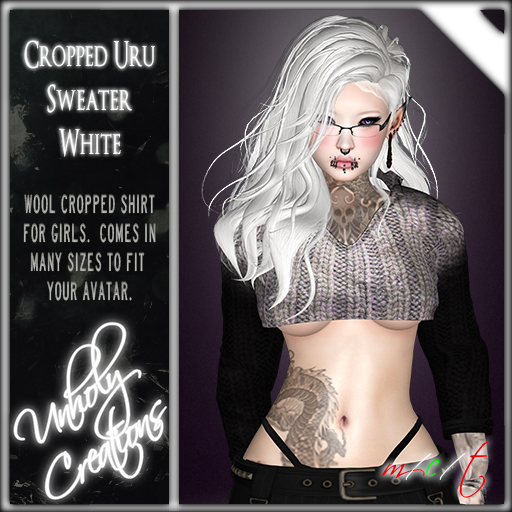 -={UC}=- Cropped Uru Sweater White