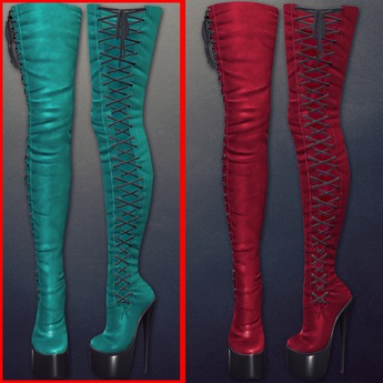 Second Life Marketplace - Madame Laveau Thigh Highs - Teal (Maitreya)