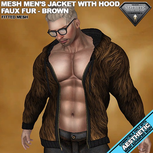 RGDW - Jacket for Aesthetic - Fitmesh - Fur - Brown