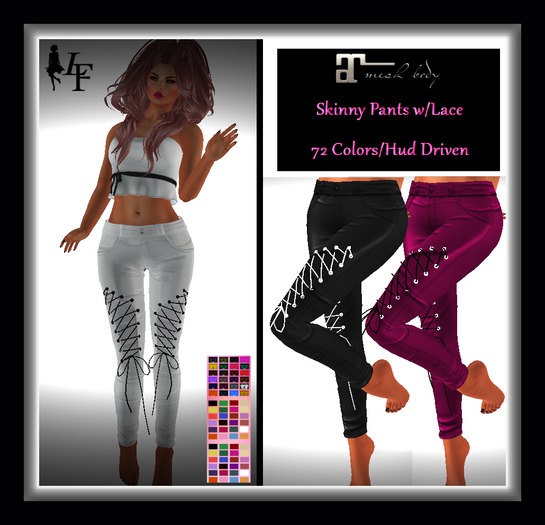 *LF* Maitreya Skinny Pants W/ Lace/72 Color Hud Driven