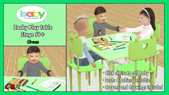 BabyBundles Nature Toddler Table - Zooby Stage 51+