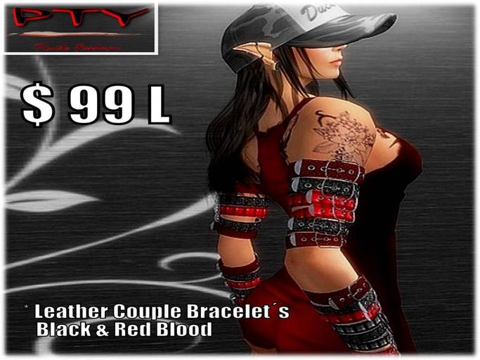 **PTY** Black & Red Blood Leather