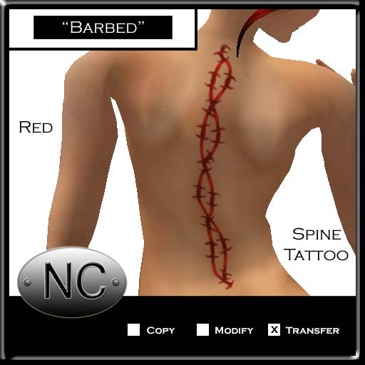 NC-Barbed Tattoo-Spine-Red