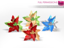 Full Perm Xmas Colorful Poinsettias