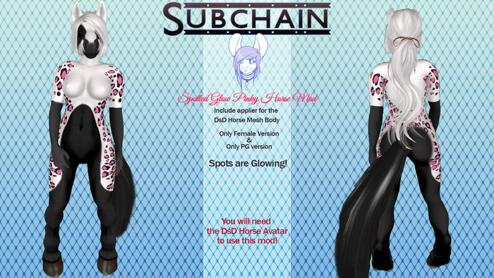 Subchain - Spotted Glow Pink Horse Mod Female